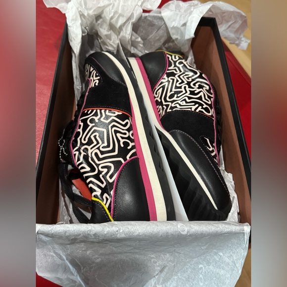 Coach x Keith Haring Leather Sneaker Women’s size 10 -unworn - box included - Picture 7 of 11